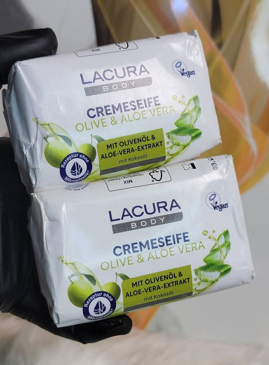 Savon lacura olive & aloes Vera le duo